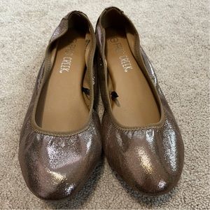 metallic ballet flats